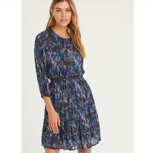 3/4 Sleeve Raglan Mini Dress - Midnight Seascape